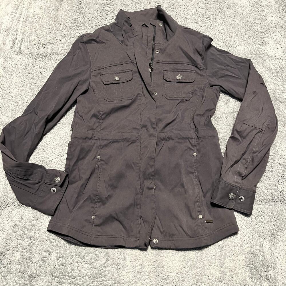PRANA Jacket Womens Small Halle All Purpose Utility Stretch Full Zip Gray